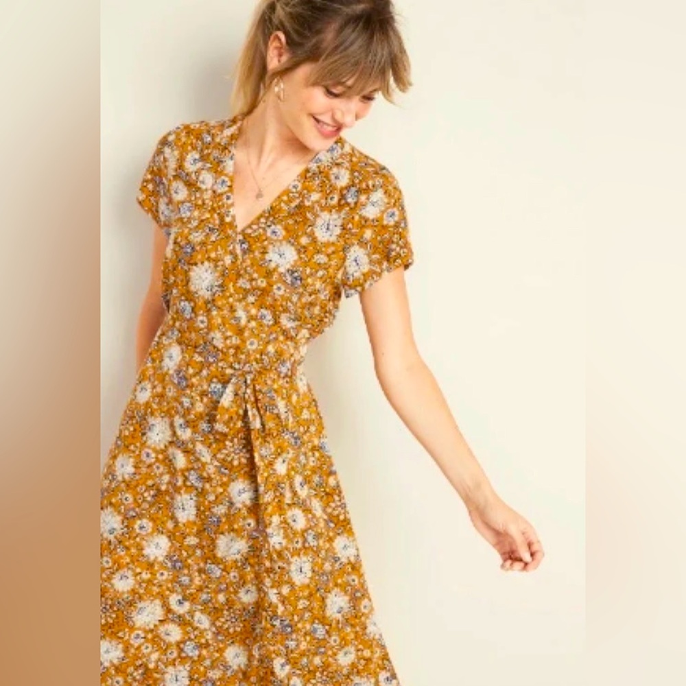 Floral MIDI Wrap Dress